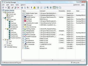 EF StartUp Manager Portable screenshot