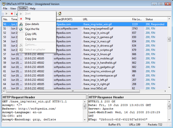 EffeTech HTTP Sniffer screenshot 2