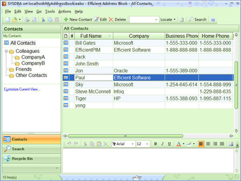 Efficient Address Book Network screenshot
