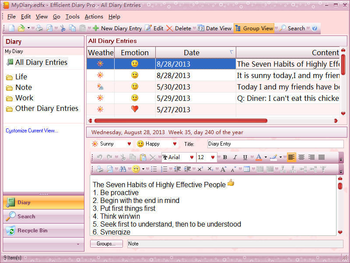 Efficient Diary Pro screenshot 3