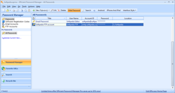 Efficient Password Manager screenshot