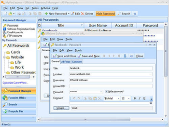 Efficient Password Manager Pro Portable screenshot