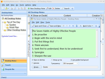 Efficient Sticky Notes Pro Portable screenshot 2
