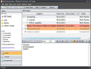 Efficient To-Do List Free Portable screenshot 3