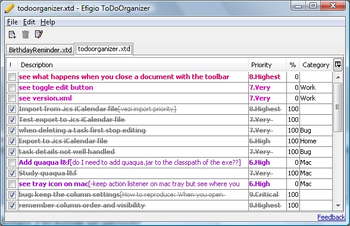 Efigio ToDo Organizer screenshot