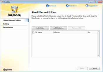 EgisTec Shredder screenshot