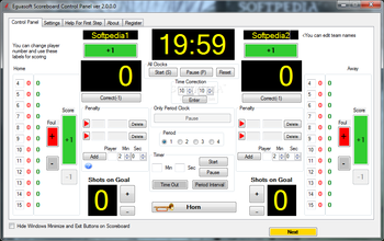 Eguasoft Hockey Scoreboard screenshot