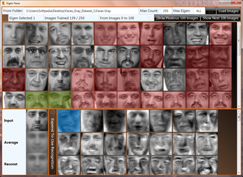 Eigen faces screenshot
