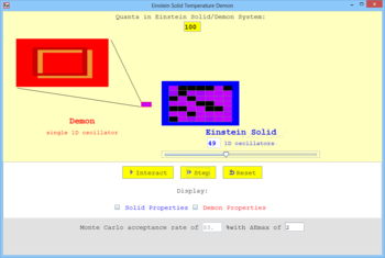 Einstein Solid Temperature Demon screenshot