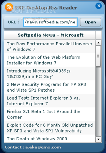 EKE Desktop RSS Reader screenshot