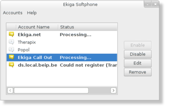 Ekiga screenshot