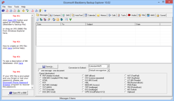 Elcomsoft Blackberry Backup Explorer screenshot