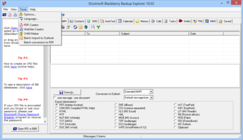 Elcomsoft Blackberry Backup Explorer screenshot 2