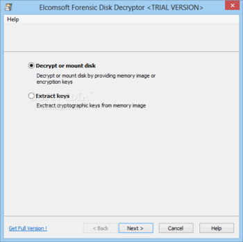 Elcomsoft Forensic Disk Decryptor screenshot