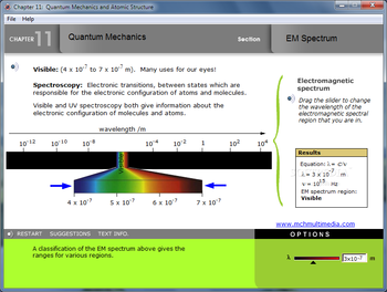 Electromagnetic spectrum screenshot