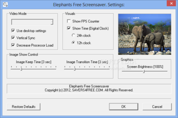 Elephants Free Screensaver screenshot 2