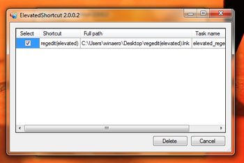 ElevatedShortcut screenshot