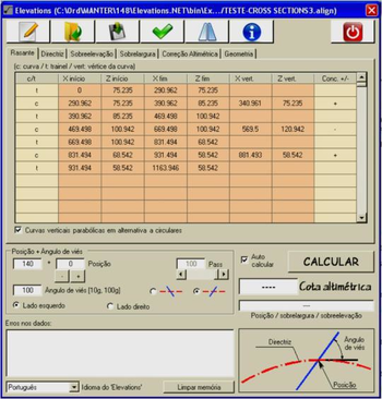 Elevations screenshot