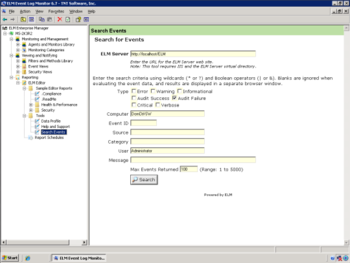 ELM Event Log Monitor screenshot