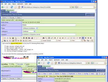 ELOG Electronic Web Logbook screenshot 2