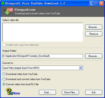 Elongsoft Free YouTube Download screenshot