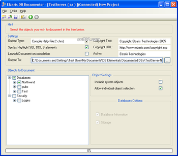 Elzaris DB Documentor screenshot 2