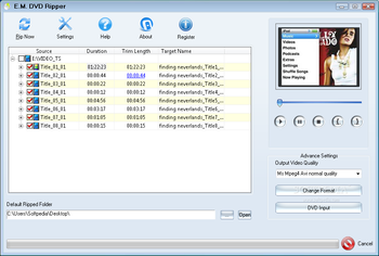 E.M. DVD Ripper screenshot 2