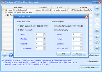 E.M. Free MKV Video2Dvd screenshot 4