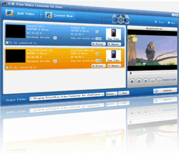 E.M. Free Video Converter for Zune screenshot