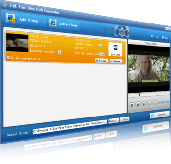 E.M. Free Video Converter to DivX DVD screenshot