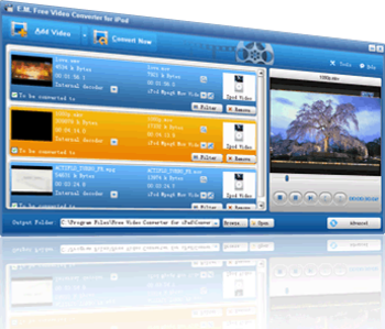 E.M. Free Video Converter to iPod screenshot