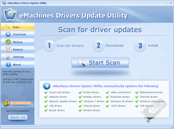 eMachines Drivers Update Utility screenshot