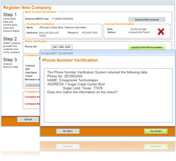 EmagineNET QuickCheck Check Cashing Software screenshot