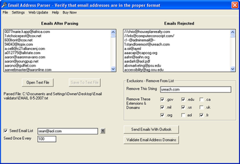 Email Address Parser screenshot