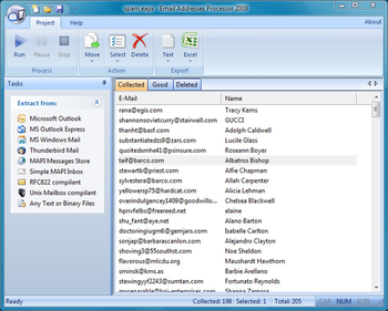 Email Addresses Processor 2009 screenshot