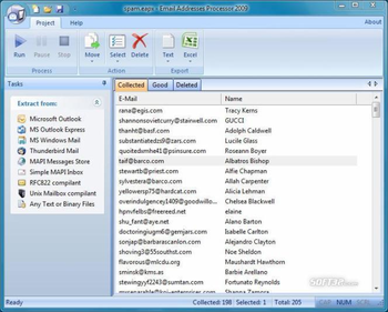 Email Addresses Processor 2009 screenshot 2