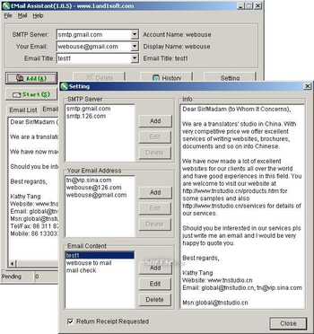 EMail Assistant screenshot 2