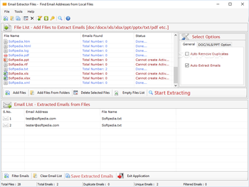 Email Extractor Files screenshot
