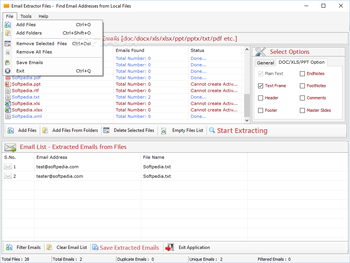 Email Extractor Files screenshot 2
