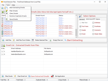 Email Extractor Files screenshot 3