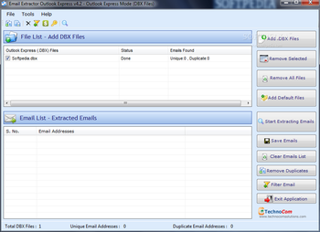 Email Extractor Outlook Express screenshot