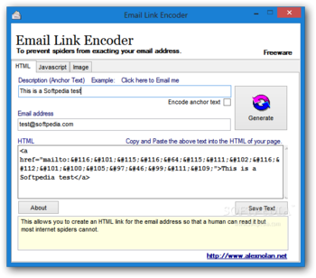 Email Link Encoder screenshot