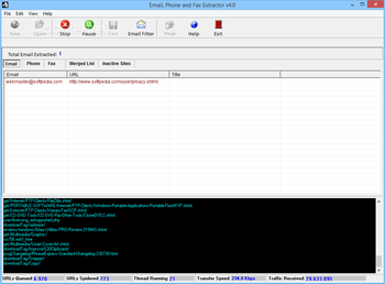 Email, Phone and Fax Extractor screenshot