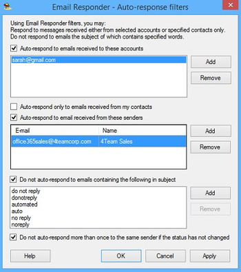 Email Responder for Outlook screenshot 2