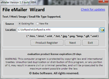 eMailer screenshot