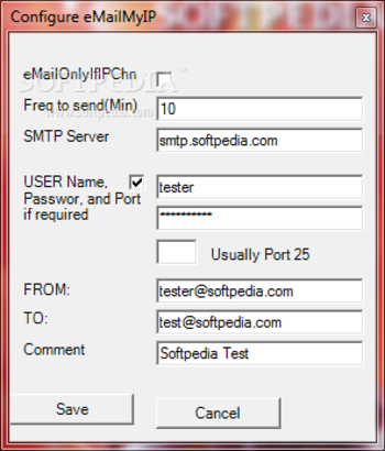 eMailMyIP screenshot 2