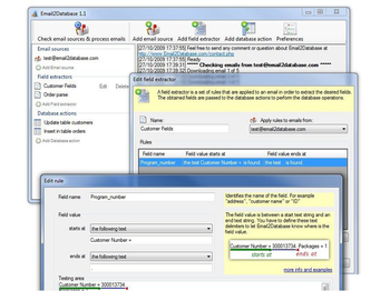 EmailParser2Database screenshot