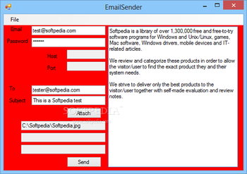 EmailSender screenshot