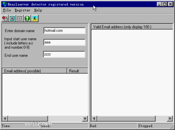 Emailserver detector screenshot