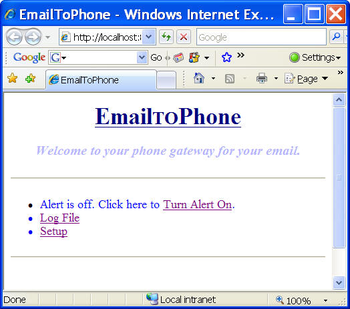 EmailToPhone screenshot